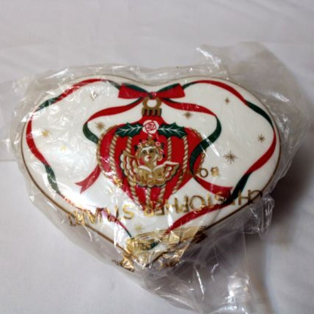 Bone China Christopher Stuart Holiday Heart Box - Like New